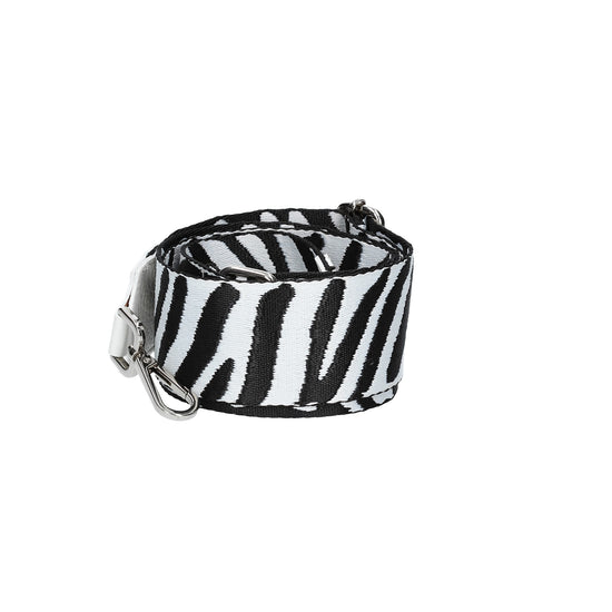 Taschenriemen|Wechselriemen Zebra mit Karabiner Silber - leder-accessoires.com