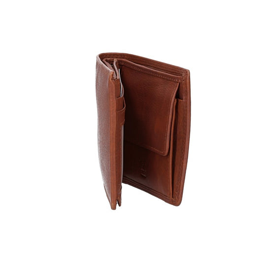 Geldbörse Querformat mit Reißverschluss in Blau|Navy aus Leder - leder-accessoires.com