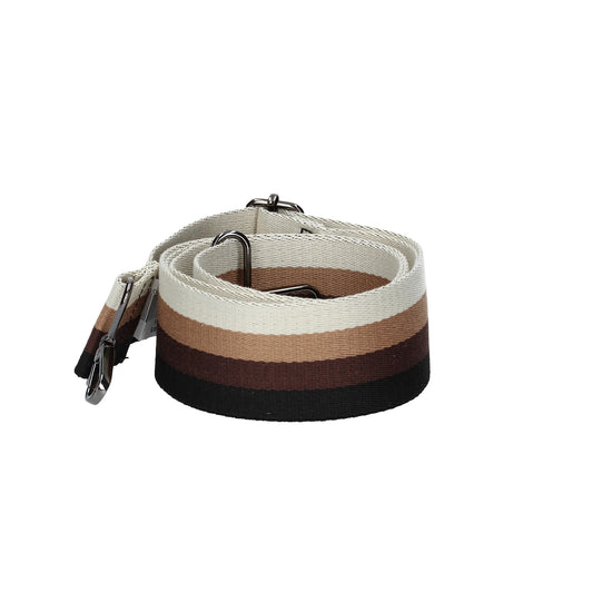 Taschenriemen|Wechselriemen in Braun gestreift mit Karabiner Silber - leder-accessoires.com