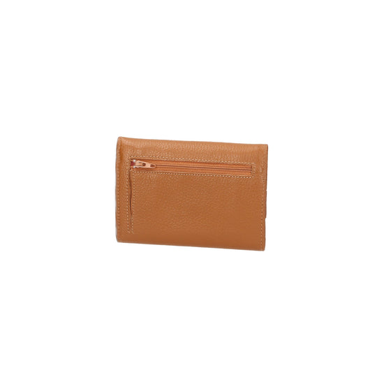 Lederbörse Maxima 15x1x18cm in Cognac mit Überschlag - leder-accessoires.com