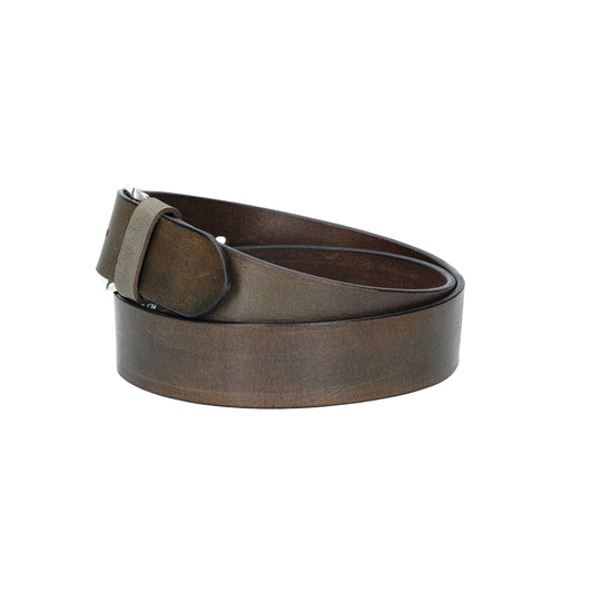 Ledergürtel Grau 40mm mit Dornschließe in Silber - leder-accessoires.com