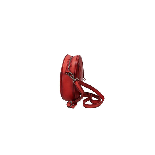 SALE Handtasche rund in Rot mit Airbrushkante aus Leder - leder-accessoires.com