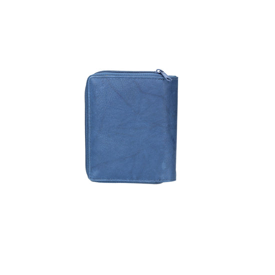 Geldbörse Hochformat mit separatem Münzfach in Blau|Navy aus Leder - leder-accessoires.com