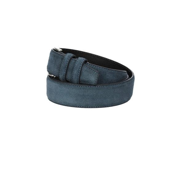 Herren-|Anzugsgürtel 35mm Nappa abgenäht in Blau|Marine aus Leder - leder-accessoires.com