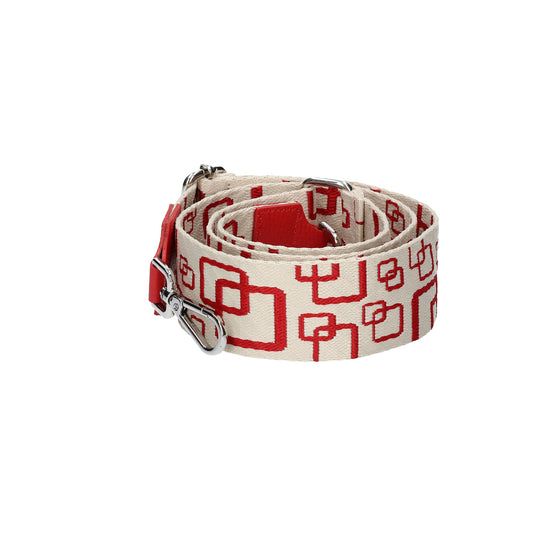 Taschenriemen|Wechselriemen Rot|Quadrat mit Karabiner Silber