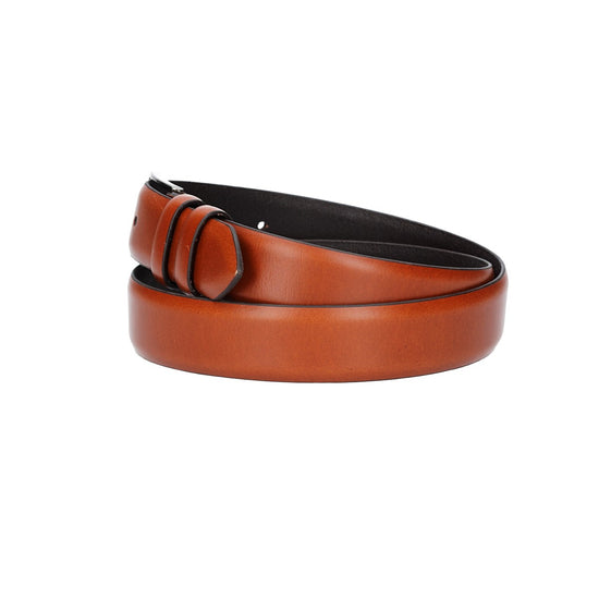 Herren-|Anzugsgürtel 35mm in Cognac aus Vollrindleder bombiert - leder-accessoires.com
