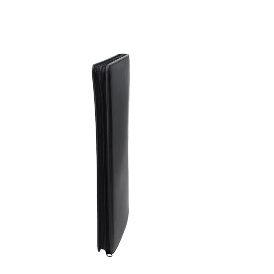 Schreibmappe Spezia 24,5x2,5x32,5cm in Schwarz mit Reißverschluss - leder-accessoires.com