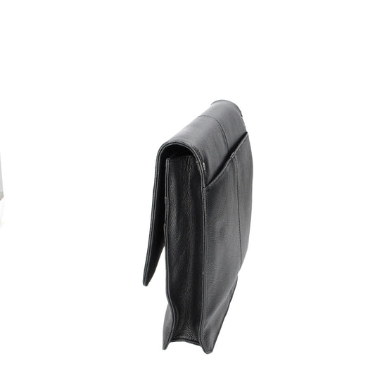 Schreib-|Dokumentenmappe A4 in Schwarz mit Überschlag - leder-accessoires.com