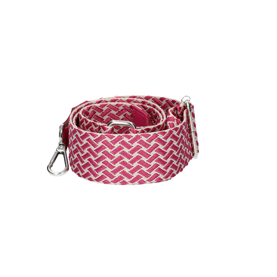 Taschenriemen|Wechselriemen in Rosa|Beige mit Karabiner Silber - leder-accessoires.com