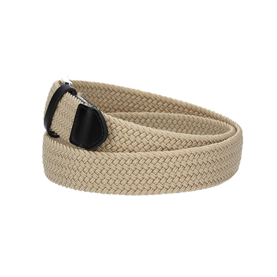 Stretchgürtel|Bandgürtel 35mm in Taupe|Beige mit Dornschließe und Lederspitze - leder-accessoires.com