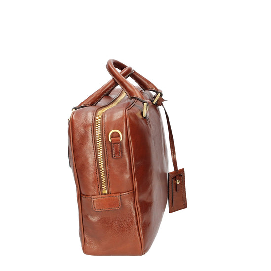 Business-| Aktentasche 36 x 11 x 25m The Bridge in Braun mit Reißverschluss - leder-accessoires.com