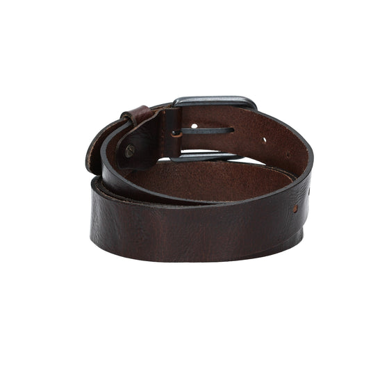 Herren-|Anzugsgürtel 35mm in Braun mit schwarzer Schließe aus Leder - leder-accessoires.com