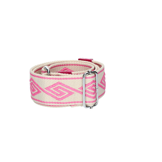 Taschenriemen|Wechselriemen in Rosa|Raute mit Karabiner Silber - leder-accessoires.com