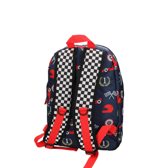 Kinderrucksack " Rennwagen " in Blau - leder-accessoires.com