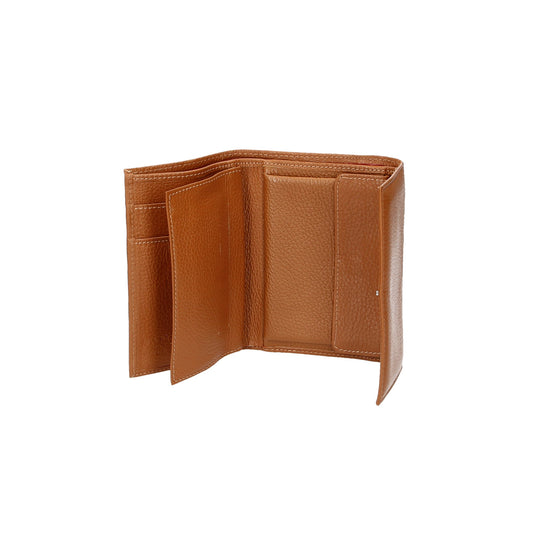Lederbörse Maxima 15x1x18cm in Cognac mit Überschlag - leder-accessoires.com