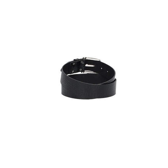 Ledergürtel 40mm Schwarz gecrashte Optik mit Dornschließe in Silber - leder-accessoires.com