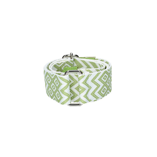 Taschenriemen|Wechselriemen in Hellgrün gezackt mit Karabiner Silber - leder-accessoires.com