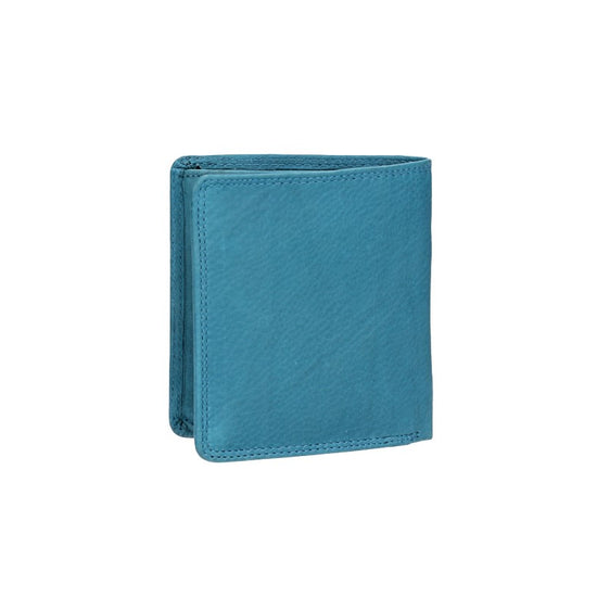 Geldbörse Hochformat klein in Türkis aus Leder - leder-accessoires.com