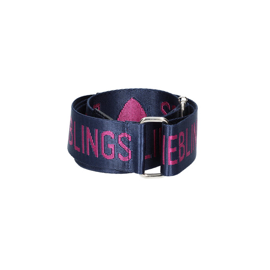 Taschenriemen|Wechselriemen "Lieblingsmensch" in Blau|Pink - leder-accessoires.com