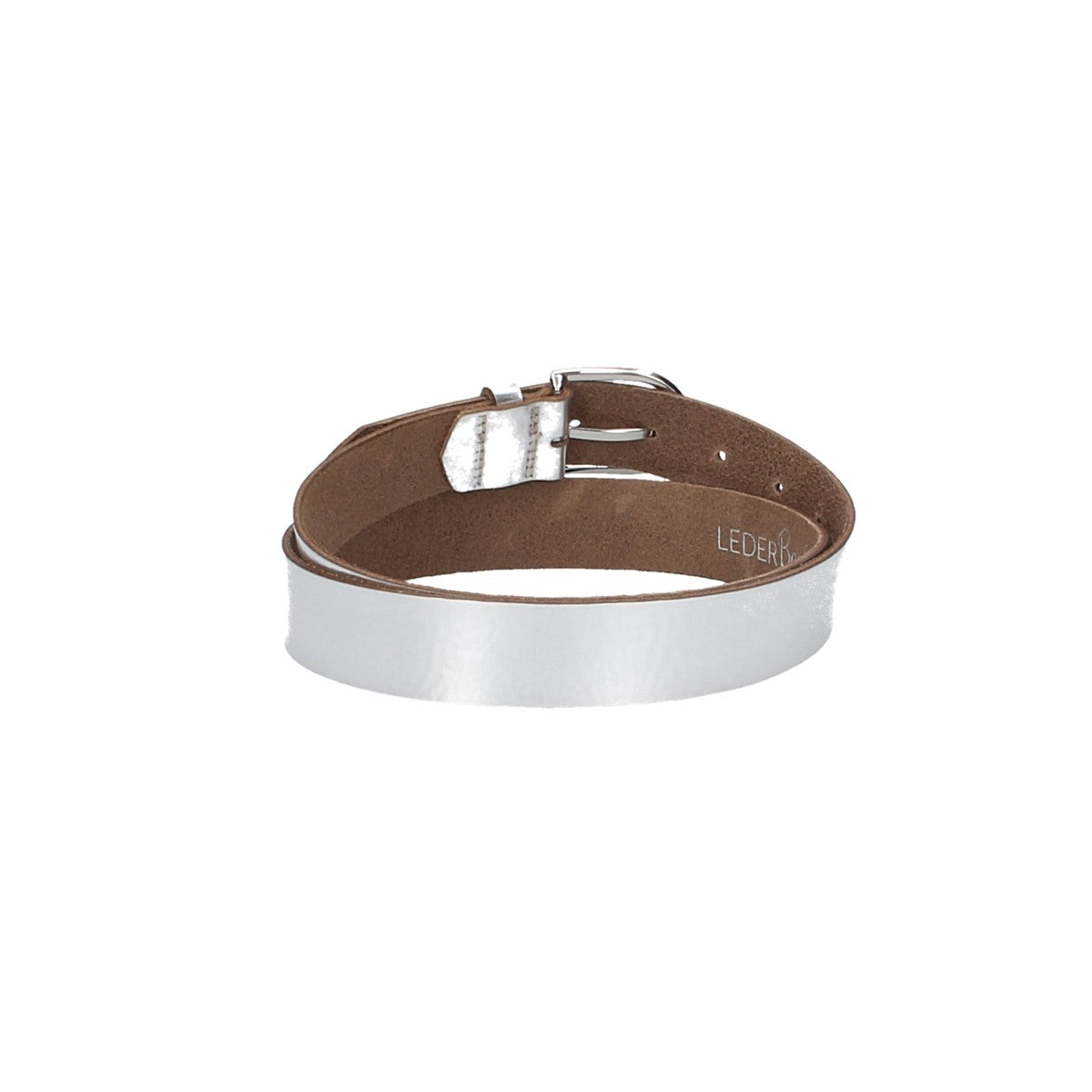 Ledergürtel 30mm in Silber mit Dornschließe in Silber - leder-accessoires.com