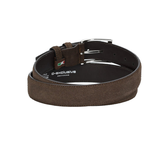 Herren-|Anzugsgürtel 35mm Nappa abgenäht in Braun aus Leder - leder-accessoires.com