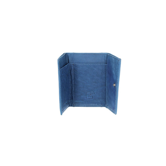 Geldbörse|Minibörse in Blau aus Leder - leder-accessoires.com