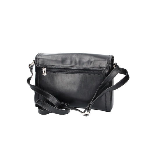 Umhängetasche The Bridge 26x6x18cm in Schwarz mit Überschlag - leder-accessoires.com