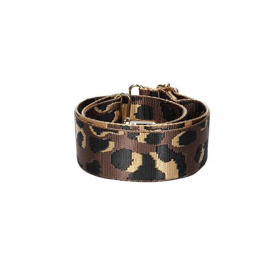 Taschenriemen|Wechselriemen in Camouflage Braun mit Karabiner Silber - leder-accessoires.com