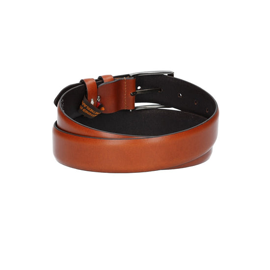 Herren-|Anzugsgürtel 35mm in Cognac aus Vollrindleder bombiert - leder-accessoires.com