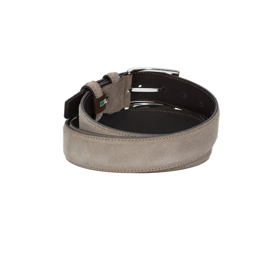 Herren-|Anzugsgürtel 35mm Nappa abgenäht in Taupe aus Leder - leder-accessoires.com