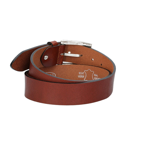 Ledergürtel|Albbüffel in Cognac 40mm mit Dornschließe in Silber - leder-accessoires.com