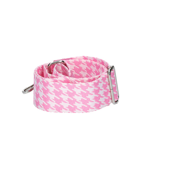 Taschenriemen|Wechselriemen in Pink Gemustert mit Karabiner Silber - leder-accessoires.com