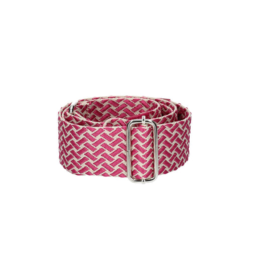 Taschenriemen|Wechselriemen in Rosa|Beige mit Karabiner Silber - leder-accessoires.com