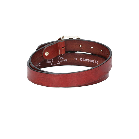 Ledergürtel 30mm in Rot mit GG-Schließe in Light Gold - leder-accessoires.com