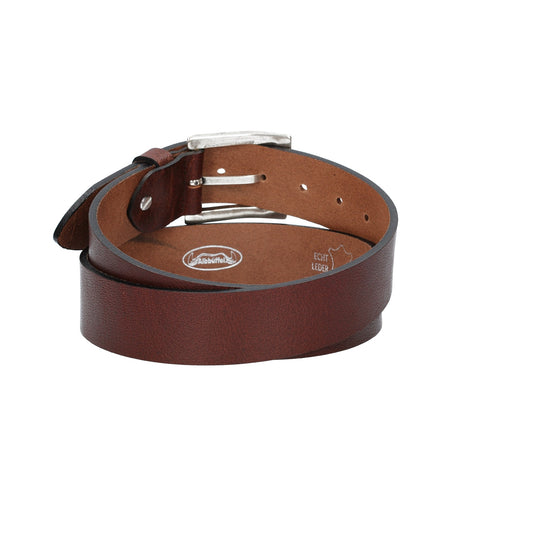 Ledergürtel|Albbüffel in Braun 40mm mit Dornschließe in Silber - leder-accessoires.com