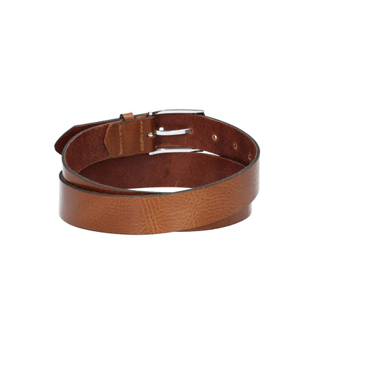 Ledergürtel Cognac 30mm mit Dornschließe in Silber - leder-accessoires.com