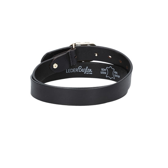 Ledergürtel 30mm in Schwarz mit GG-Schließe in Light Gold - leder-accessoires.com
