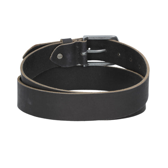Ledergürtel 40mm Schwarz mit matter Dornschließe aus Leder - leder-accessoires.com