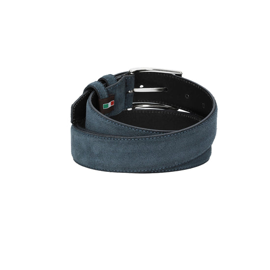 Herren-|Anzugsgürtel 35mm Nappa abgenäht in Blau|Marine aus Leder - leder-accessoires.com