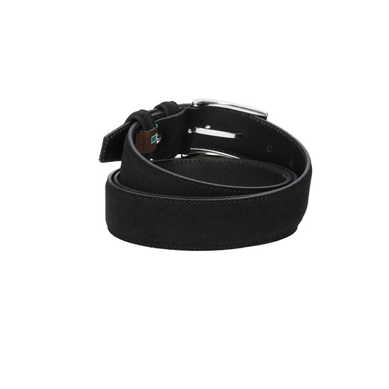Herren-|Anzugsgürtel 35mm Nappa abgenäht in Schwarz aus Leder - leder-accessoires.com