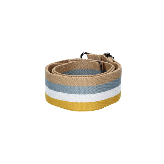 Taschenriemen|Wechselriemen gestreift mit Karabiner Schwarz - leder-accessoires.com