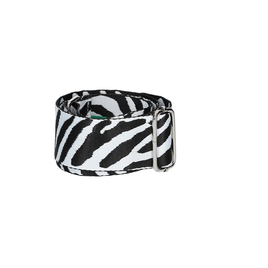 Taschenriemen|Wechselriemen Zebra mit Karabiner Silber - leder-accessoires.com