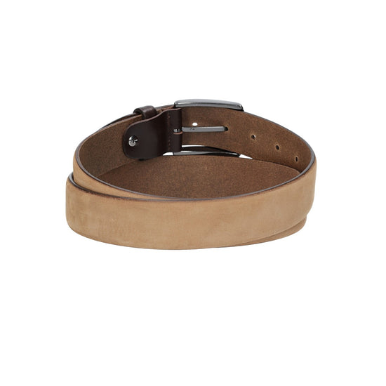 Herren-|Anzugsgürtel 35mm in Taupe aus Nubukleder bombiert - leder-accessoires.com