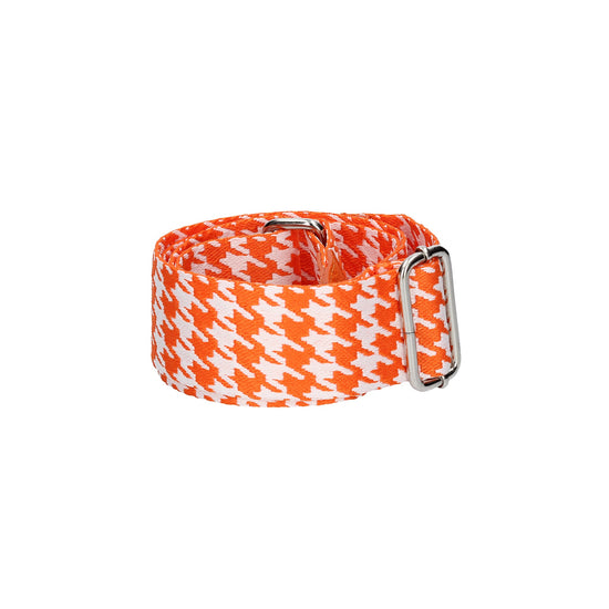 Taschenriemen|Wechselriemen Orange| Gemustert mit Karabiner Silber - leder-accessoires.com
