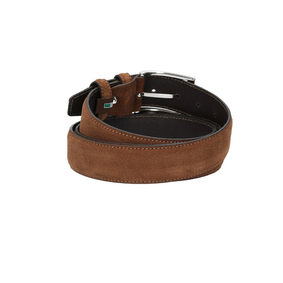 Herren-|Anzugsgürtel 35mm Nappa abgenäht in Cognac aus Leder - leder-accessoires.com