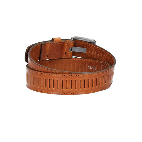 Ledergürtel 40mm stufenlos verstellbar in Cognac - leder-accessoires.com