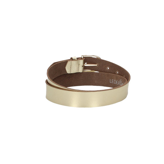 Ledergürtel 30mm in Gold mit Dornschließe in Gold - leder-accessoires.com