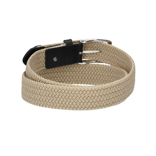 Stretchgürtel|Bandgürtel 35mm in Taupe|Beige mit Dornschließe und Lederspitze - leder-accessoires.com