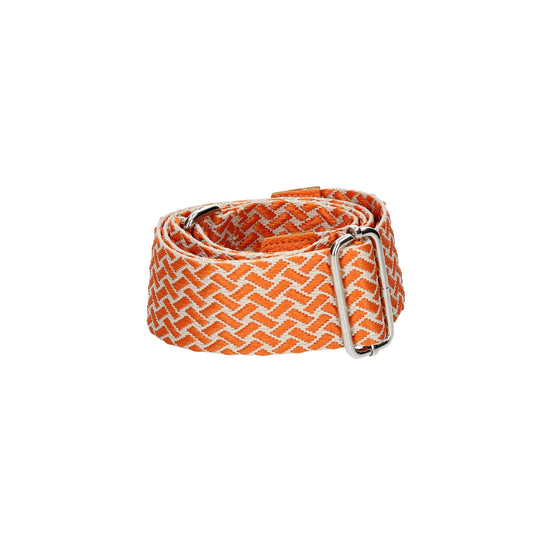 Taschenriemen|Wechselriemen Orange mit Karabiner Silber - leder-accessoires.com