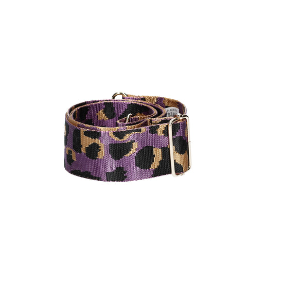 Taschenriemen|Wechselriemen in Camouflage Lila mit Karabiner Gold - leder-accessoires.com